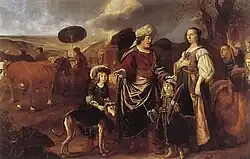 Allegory of Cornelis de Graeff as leader of his people: Cornelis de Graeff as Isaac with his wife Catharina Hooft as Rebecca with their sons Pieter and Jacob de Graeff as Jacob and Esau (1652)