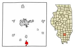 Location of Ina in Jefferson County, Illinois
