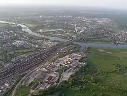 Aerial view of the railway station
