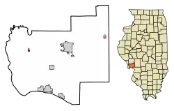 Location of Fieldon in Jersey County, Illinois.