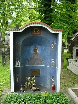 The grave of Jerzy Klinger painted by Jerzy Nowosielski