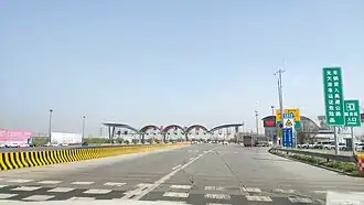 Toll gate of Jinji Expressway on the southeast of the town, 2021