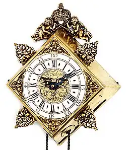 An unusual diamond wall clock made by John Tolson, circa 1720