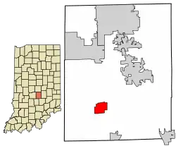 Location of Trafalgar in Johnson County, Indiana