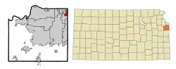 Location within Johnson County and Kansas