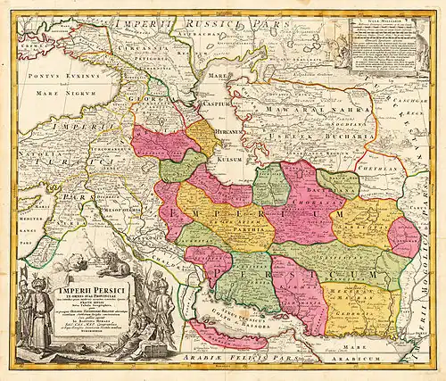 The map shows the borders of each province within the Safavid empire. Qandahar province is located in the north of the much larger Sistan