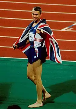 Jonathan Edwards, CBE (born 1966), former Olympic, World, Commonwealth and European triple jump champion, and has held the world record in the event since 1995.