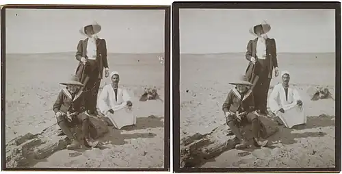 Jorma and Mary Gallen-Kallela with a guide in Egypt, 1910