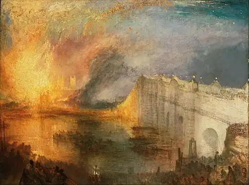 The Burning of the Houses of Lords and Commons, 16th October, 1834, 1835, oil on canvas, Philadelphia Museum of Art
