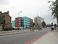 Junction of Southend Lane and Bromley Road. The flats in the foreground are on the former site of The Tiger's Head pub