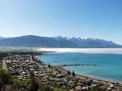 Town of Kaikōura as seen from the peninsula