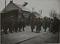 Emperor Charles I visiting troops in Ozhydiv (two- and three-color flags), 1917