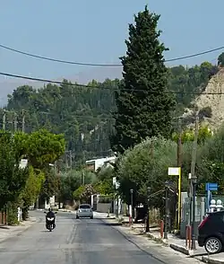 The Old Patra-Pyrgos National Road passing through Kaminia