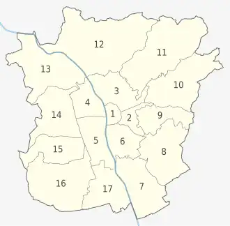 The 17 districts of Graz