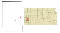 Location within Kearny County and Kansas