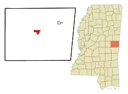 Location of De Kalb, Mississippi