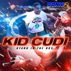 The singer of this song, Kid Cudi, is visible here on the cover art for the song in a flying egg-shaped vehicle belonging to a villain named Doctor Robotnik with other flying robots alongside it.