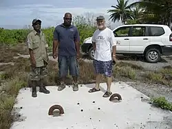 The bombs for the British Grapple Z1 and Z4 tests were hoisted by balloon; this is the East Point balloon anchor.