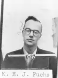 Klaus Fuchs ID badge photo from Los Alamos National Laboratory