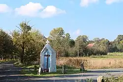 Center of village with shine in the foreground.