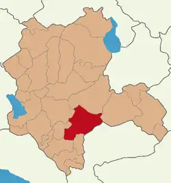 Map showing Çumra District in Konya Province