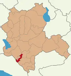 Map showing Ahırlı District in Konya Province