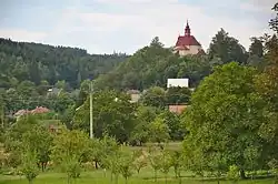 Church of the Guardian Angels over the village