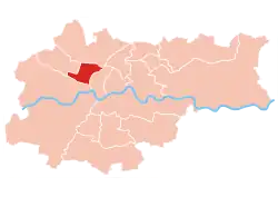 Location of Krowodrza within Kraków