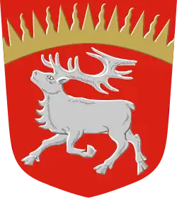Coat of arms of Kuusamo features a male