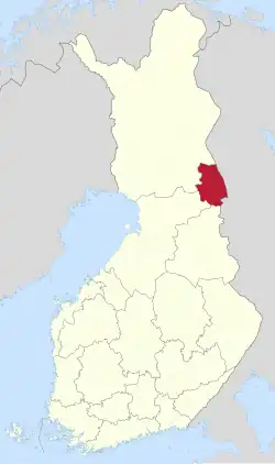 Location of Kuusamo in Finland