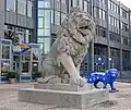 Lion statue in front of BayernLB head office in Munich, 2009