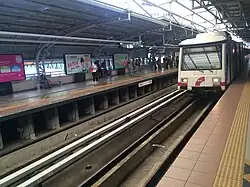 Old rolling stock of Ampang Line train at Masjid Jamek
