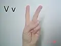 An ASL 'V'
