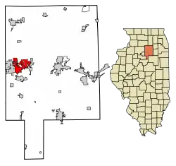 Location of LaSalle in LaSalle County, Illinois.