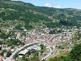 The centre of La Bresse, seen from the Roche du Daval