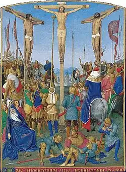 The Crucifixion from the Book of Hours of Étienne Chevalier, Jean Fouquet.