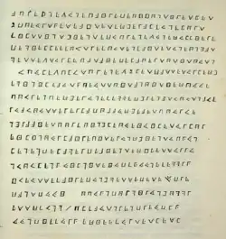 Image of Levasseur's cryptogram from the novel