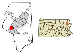 Location of Taylor in Lackawanna County, Pennsylvania