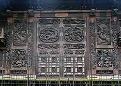 Close-up of external structure's door