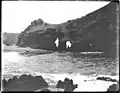 Rock arches at Capistrano Beach in 1910