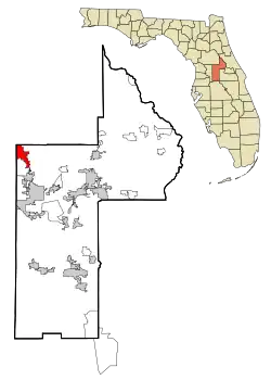Location in Lake County and the state of Florida