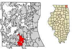 Location of Long Grove in Lake County, Illinois