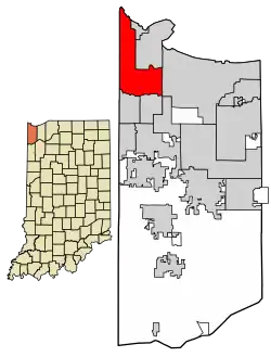 Location of Hammond in Lake County, Indiana