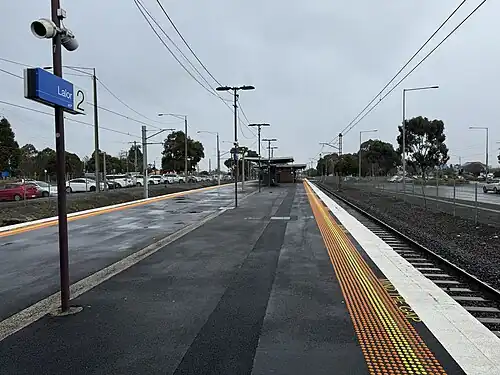Southbound view from Platform 2 at Lalor