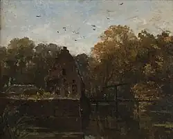 'Landscape near the castle Doorwerth', 1880s; oil-painting on canvas