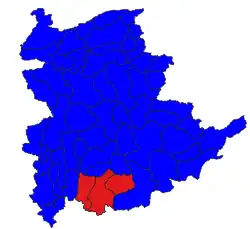 Langhko District (Red) in Shan State
