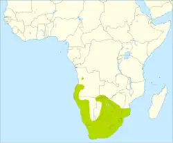 Map showing the breeding areas in Africa