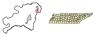 Location of Gates in Lauderdale County, Tennessee.