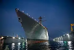USS Ralph Johnson being launched 12 December 2015