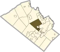 Location of South Whitehall Township in Lehigh County, Pennsylvania